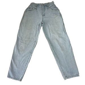 BILL BLASS Mom Jeans Womens 10 Light Wash High Rise 100% Cotton Retro 80s Vtg
